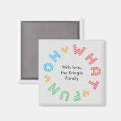 Oh, was Spaß Typografie Weihnachtskranz Magnet (Vorderseite/Rückseite)