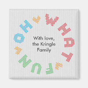 Oh, was Spaß Typografie Weihnachtskranz Magnet