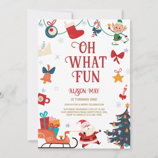 Oh, was Spaß Urlaub Geburtstag Einladung (Vorderseite)