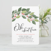 Oh, was Spaß Wasserfarbe Weihnachten Weihnachten Einladung (Stehend Vorderseite)