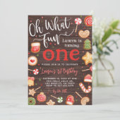 Oh, was Spaß Weihnachten 1. Geburtstag Einladung (Stehend Vorderseite)