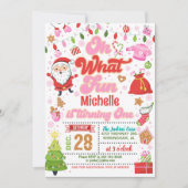 Oh, was Spaß Weihnachten 1. Geburtstag (Mädchen) Einladung (Vorderseite)