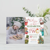 Oh, was Spaß Weihnachten 2. Geburtstag Foto Einladung (Stehend Vorderseite)