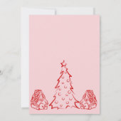 Oh, was Spaß Weihnachten Einladung Rosa und Rot (Rückseite)