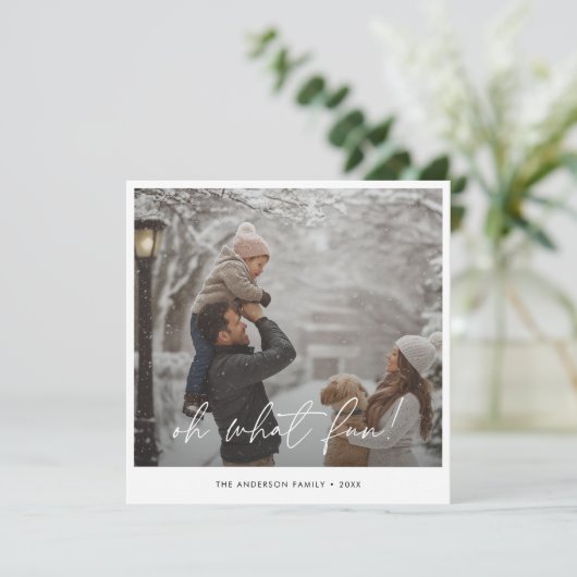 Oh, was Spaß Weihnachten Familie Spaß Schnee Foto (Stehend Vorderseite)