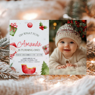 Oh, was Spaß Weihnachten Foto Einladung