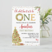 Oh, was Spaß Weihnachten Geburtstag Einladung (Stehend Vorderseite)