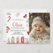 Oh, was Spaß Weihnachten Geburtstag Foto Einladung (Vorderseite)