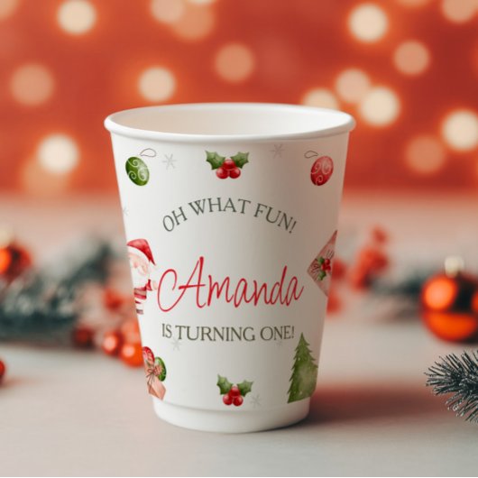 Oh, was Spaß Weihnachten Geburtstag Pappbecher