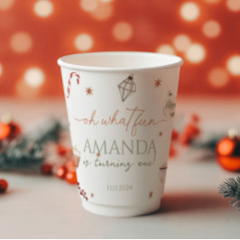 Oh, was Spaß Weihnachten Geburtstag Pappbecher