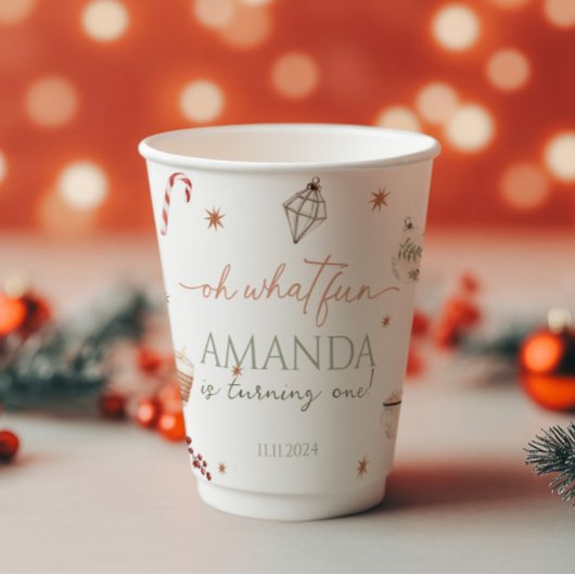 Oh, was Spaß Weihnachten Geburtstag Pappbecher