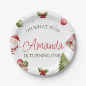 Oh, was Spaß Weihnachten Geburtstag Pappteller (Vorderseite)