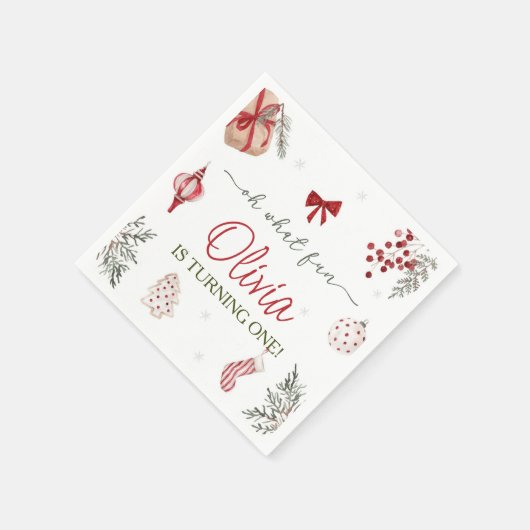 Oh, was Spaß Weihnachten Geburtstag Serviette (Ecke)