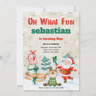 Oh, was Spaß Weihnachten Geburtstagsparty Einladun Einladung
