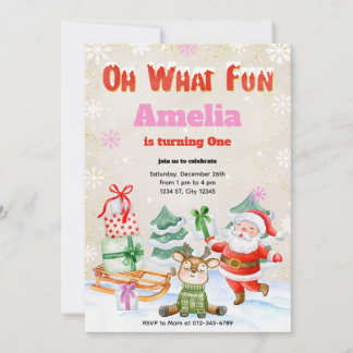 Oh, was Spaß Weihnachten Geburtstagsparty Einladun Einladung