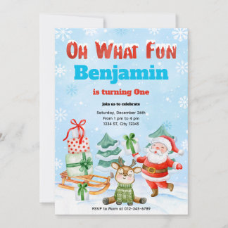 Oh, was Spaß Weihnachten Geburtstagsparty Einladun Einladung