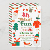 Oh, was Spaß Weihnachten Geburtstagsparty Einladung (Vorne/Hinten)