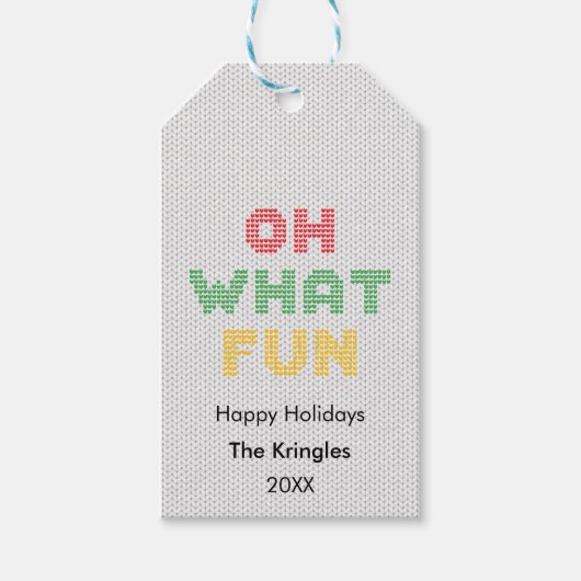 Oh, was Spaß Weihnachten Geschenkanhänger (Vorderseite)