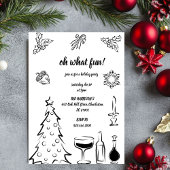 Oh, was Spaß Weihnachten, Hand gezeichnete Weihnac Einladung
