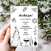 Oh, was Spaß Weihnachten, Hand gezeichnete Weihnac Einladung
