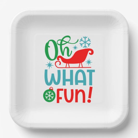 Oh, was Spaß Weihnachten ist Pappteller (Vorderseite)