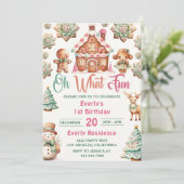 Oh, was Spaß Weihnachten Lebkuchen Kekse Geburtsta Einladung (Stehend Vorderseite)