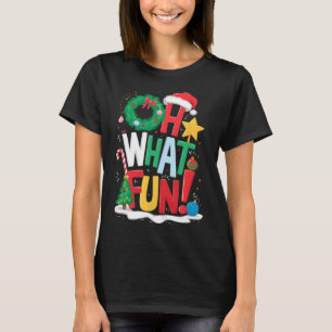 Oh, was Spaß Weihnachten mit Kranz und Baum T-Shirt