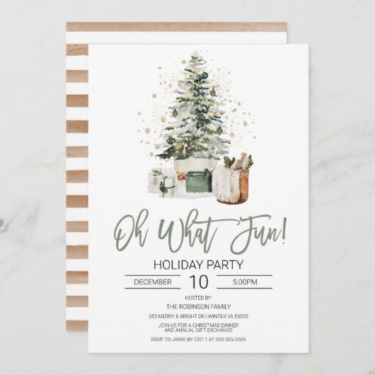 Oh, was Spaß Weihnachten Party Einladung (Vorne/Hinten)