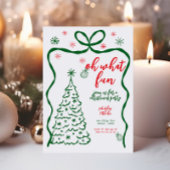 Oh, was Spaß Weihnachten Party Whimsical Red Green Einladung