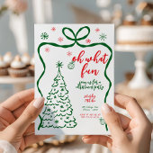 Oh, was Spaß Weihnachten Party Whimsical Red Green Einladung