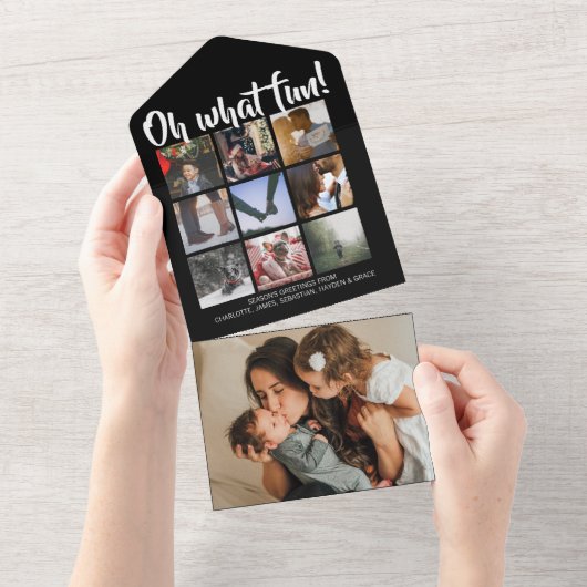 Oh, was Spaß Weihnachten Personalisiert alles in e All In One Einladung (Abreißen)