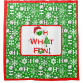 Oh, was Spaß Weihnachten Pickleball Green Ho Ho Ho Duschvorhang (Vorderseite)
