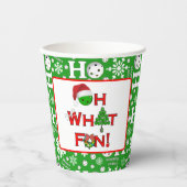 Oh, was Spaß Weihnachten Pickleball Green Ho Ho Ho Pappbecher (Vorderseite)