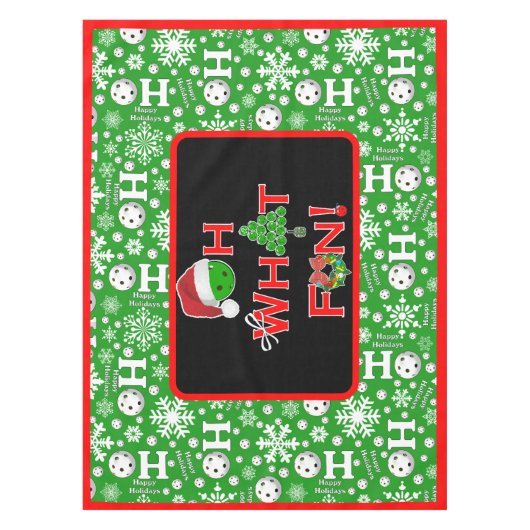 Oh, was Spaß Weihnachten Pickleball Green Ho Ho Ho Tischdecke (Vorderseite)