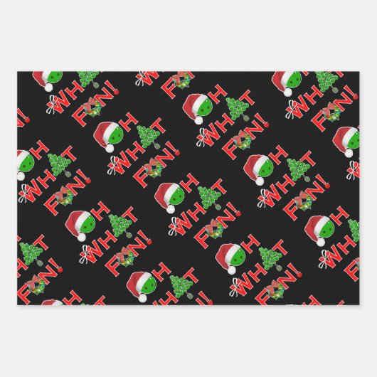 Oh, was Spaß Weihnachten Pickleball Grün und Rot Geschenkpapier Set (Vorderseite)
