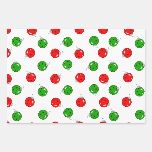 Oh, was Spaß Weihnachten Pickleball Grün und Weiß Geschenkpapier Set (Vorderseite 2)