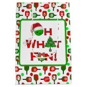 Oh, was Spaß Weihnachten Pickleball Grün und Weiß Mittlere Geschenktüte (Rückseite)