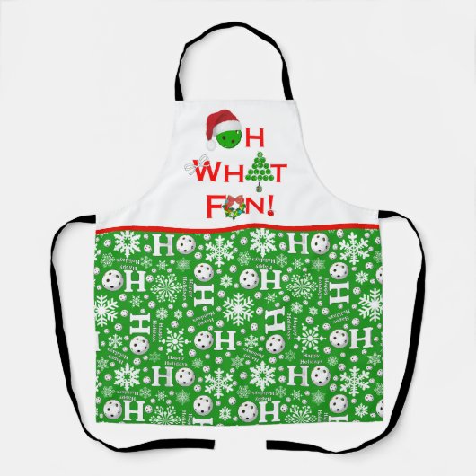 Oh, was Spaß Weihnachten Pickleball Ho Ho Ho Green Schürze (Vorderseite)