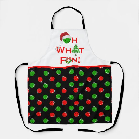 Oh, was Spaß Weihnachten Pickleball Ornamente Schürze (Vorderseite)
