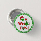 Oh, was Spaß Weihnachten Pickleball Party Green Ho Button (Vorne & Hinten)