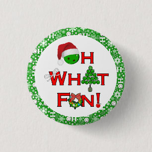 Oh, was Spaß Weihnachten Pickleball Party Green Ho Button