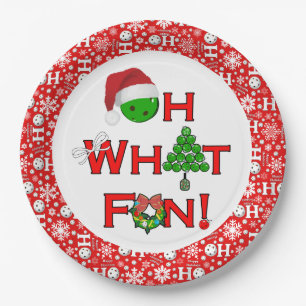 Oh, was Spaß Weihnachten Pickleball Party Red Whit Pappteller