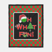 Oh, was Spaß Weihnachten Pickleball Red Green Karo Fleecedecke (Vorderseite)