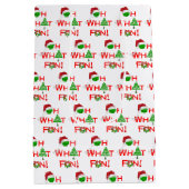 Oh, was Spaß Weihnachten Pickleball Rot Grün & Wei Mittlere Geschenktüte (Rückseite)
