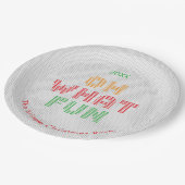 Oh, was Spaß Weihnachten Sweater Typografie Pappteller (Schrägansicht)