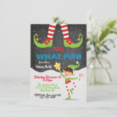 Oh, was Spaß Weihnachten Weihnachten Elf Party Ein Einladung (Stehend Vorderseite)