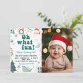 Oh, was Spaß Weihnachten Weihnachten ersten Geburt Einladung (Stehend Vorderseite)