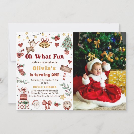 Oh, was Spaß Weihnachten Weihnachten Weihnachten F Einladung (Vorderseite)