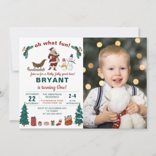 Oh, was Spaß Weihnachten Weihnachten Weihnachten G Einladung (Vorderseite)