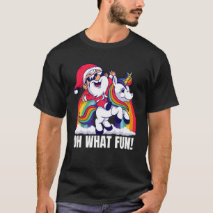 Oh, was Spaß Weihnachten Weihnachtsmann Rainbow Un T-Shirt